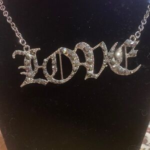 Silver 'Love' Pendant Necklace
